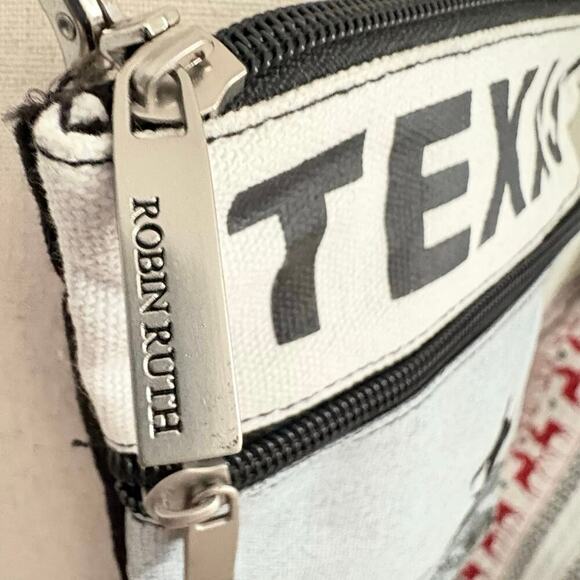 Robin Ruth Texas Crossbody Bag Black & White Cowboy Horse Graphic Travel Purse - Picture 2 of 8